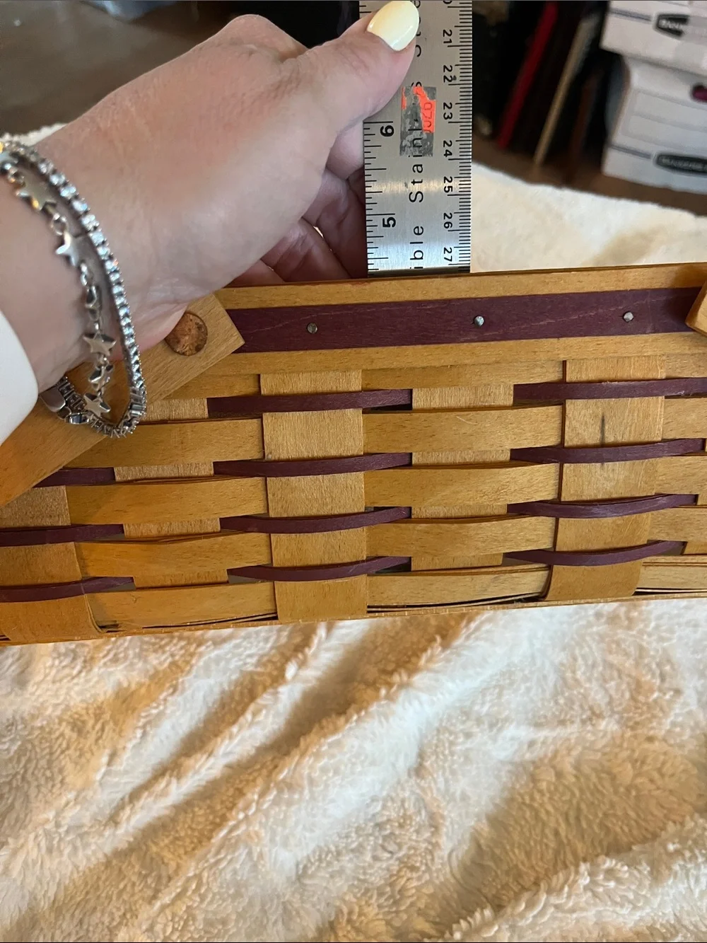 Longaberger Warm Brown Rectangular Woven Serving Basket
